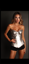 Silver Sequin Corset.