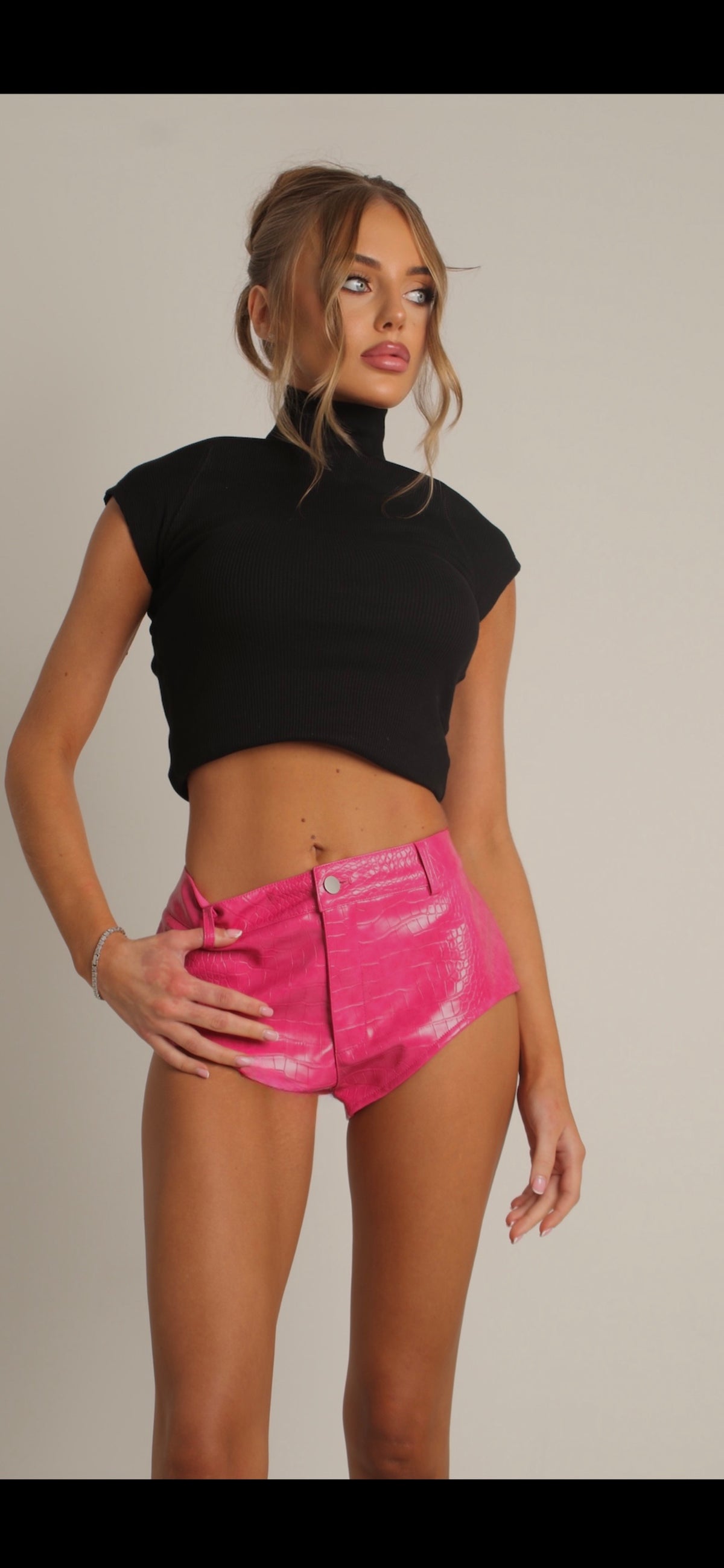Barbie Pink Crocodile Micro Shorts.